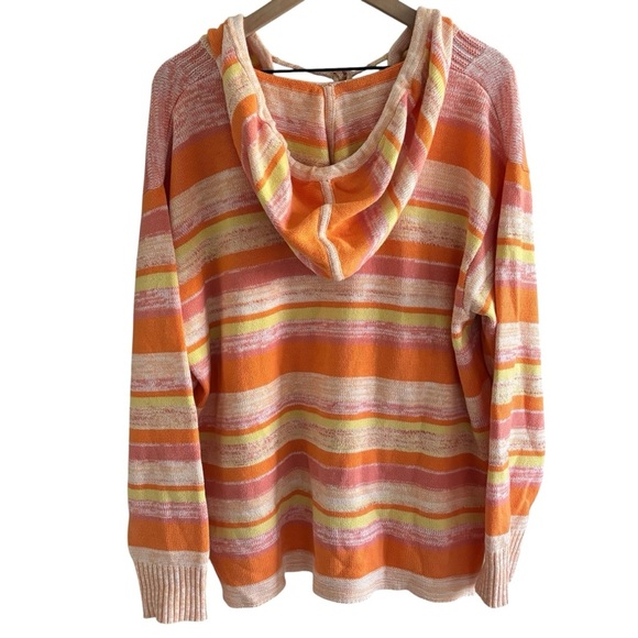 Isaac Mizrahi Live! Bridgehampton Striped Sweater with Hood Size XL Casual Cozy - Picture 6 of 16
